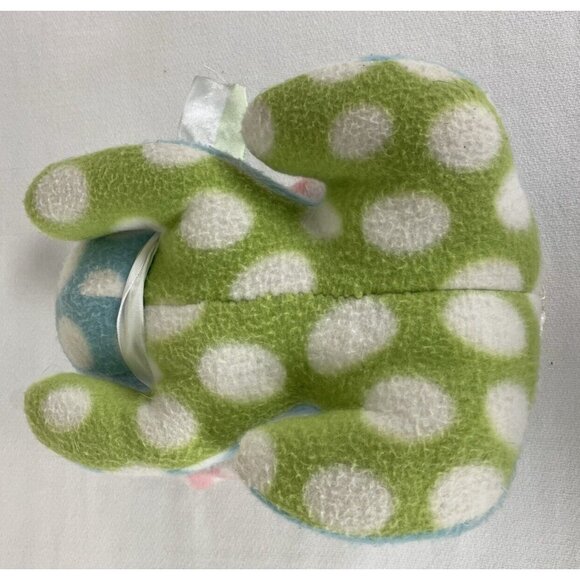 Easter Bunny Plush Polka Dots Colorful Embroidered Egg Bow Blue Green Pink Stuff - Picture 7 of 8